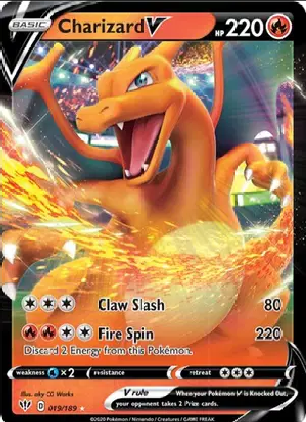 Charizard V #019/189 - Ultra Rare (English)—NM