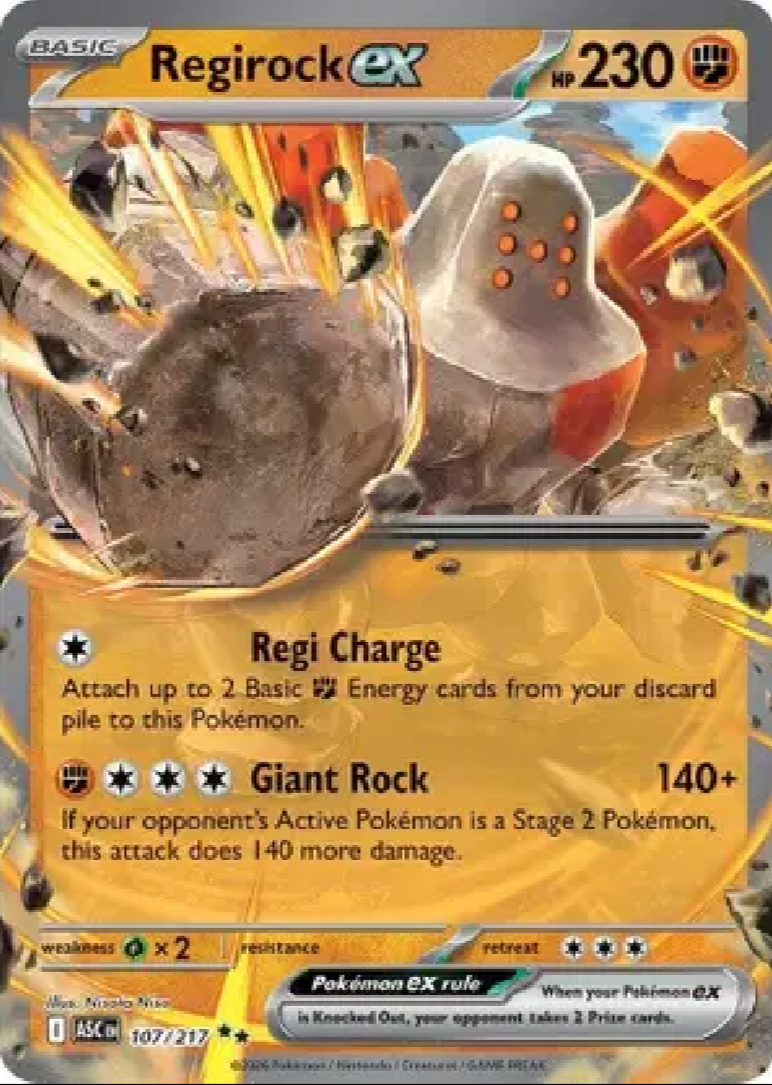 2025 Pokémon Regirock ex #107/217 (English)