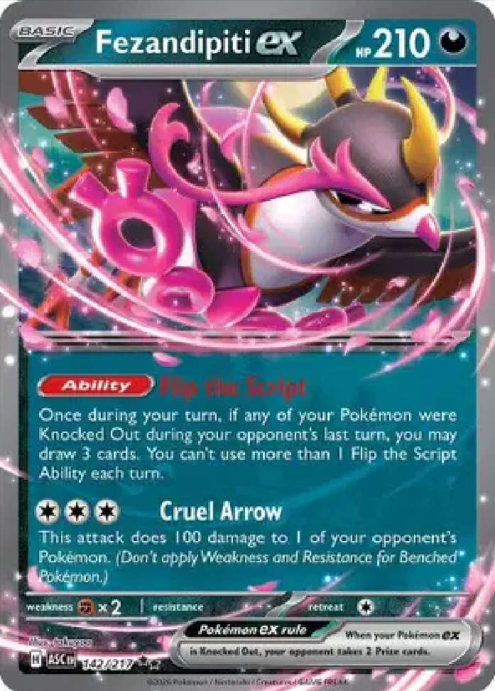 2026 Pokémon Fezandipiti ex #142/217 (English)