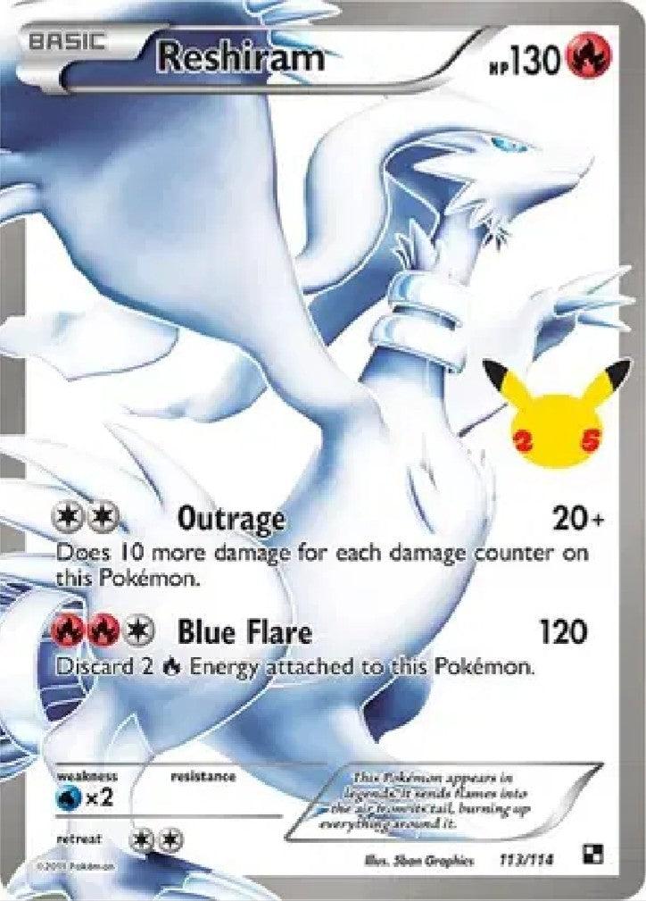 2021 Pokémon Celebrations Reshiram #113 (English)