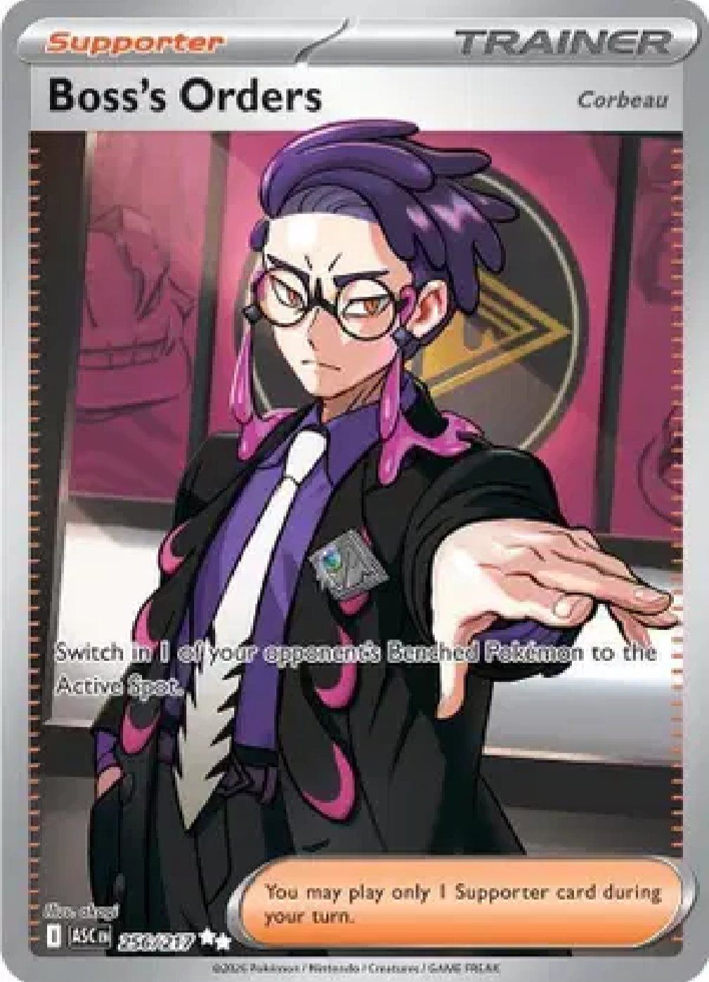 Boss's Orders (Corbeau) #256/217 - Full Art Supporter (English)