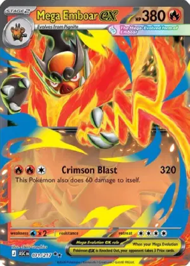 2026 Pokémon Mega Emboar ex #031/217 (English)