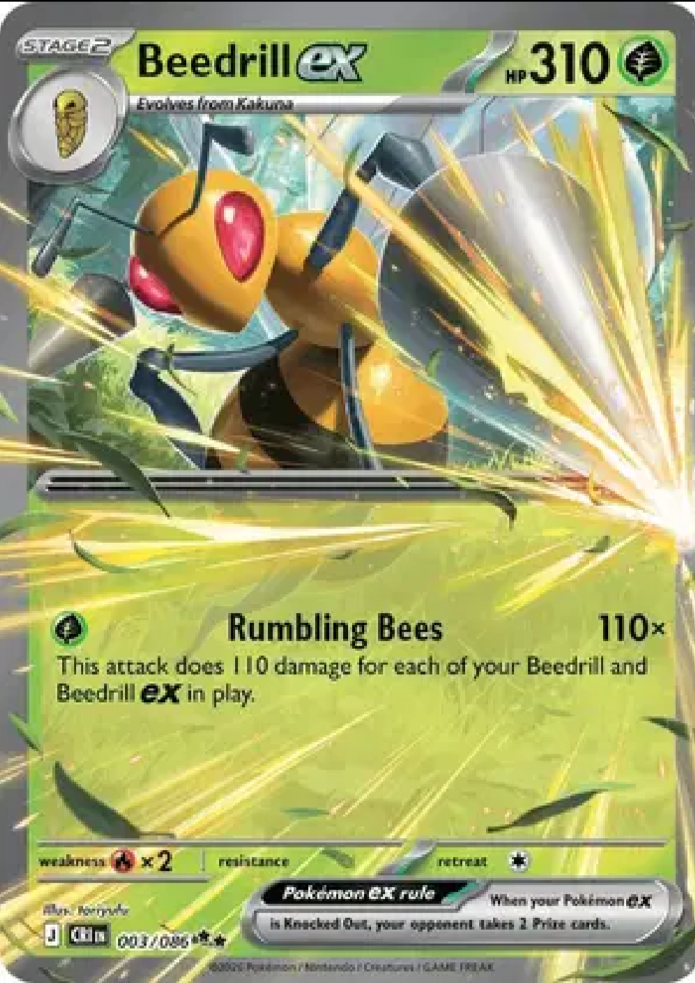 2026 Pokémon Beedrill ex #003/086 (English)