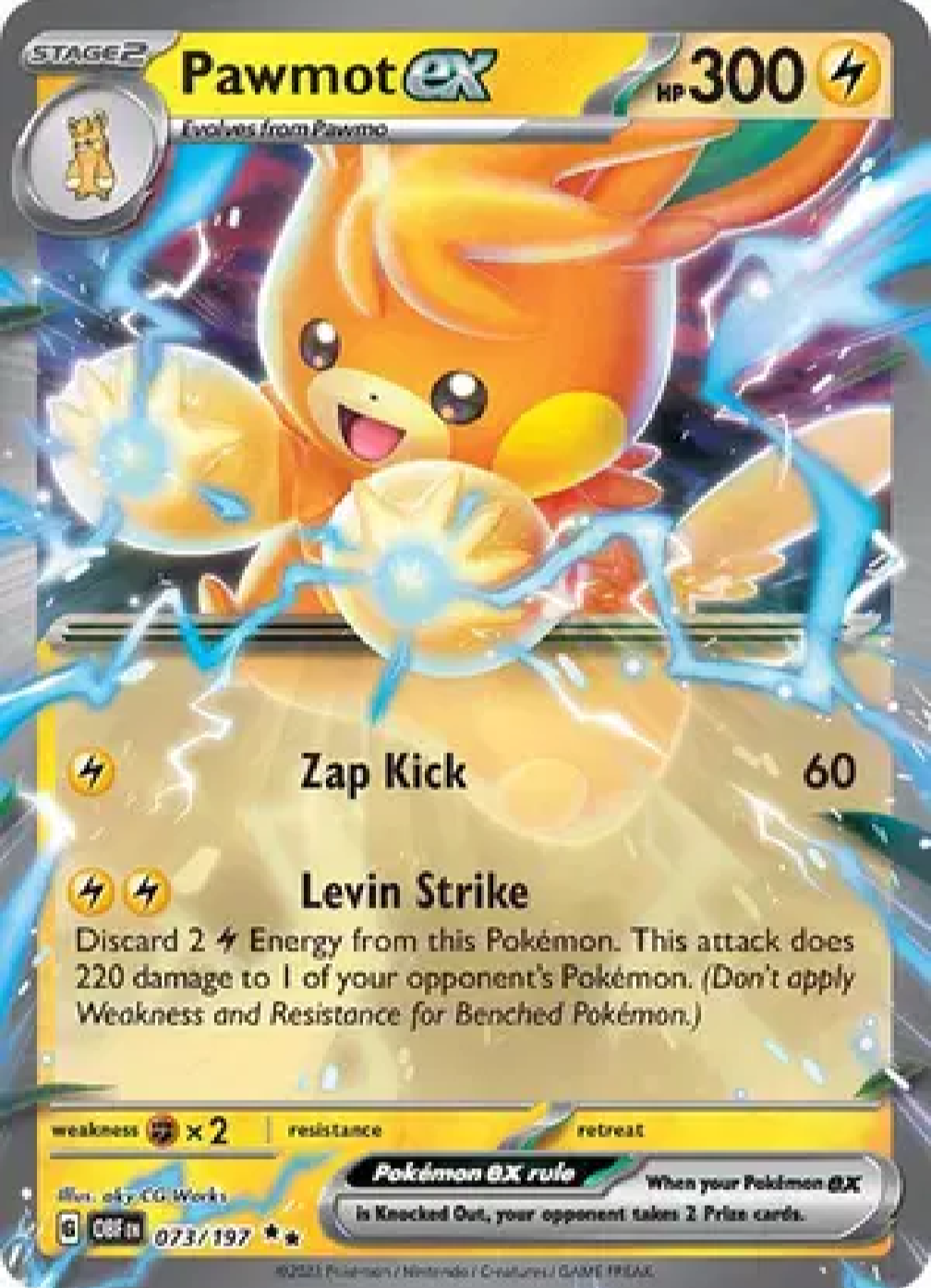 2023 Pokémon Pawmot ex #073/197 (English)